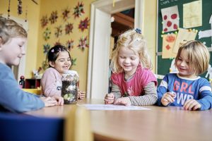 Vorschulkinder bei einem Bildungsspiel von RESTLOS GLÜCKLICH e. V.